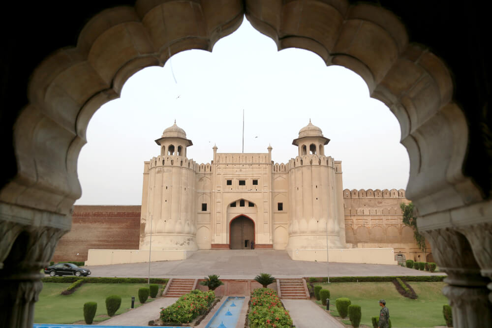 Front view of Lahore Fort Pakistan