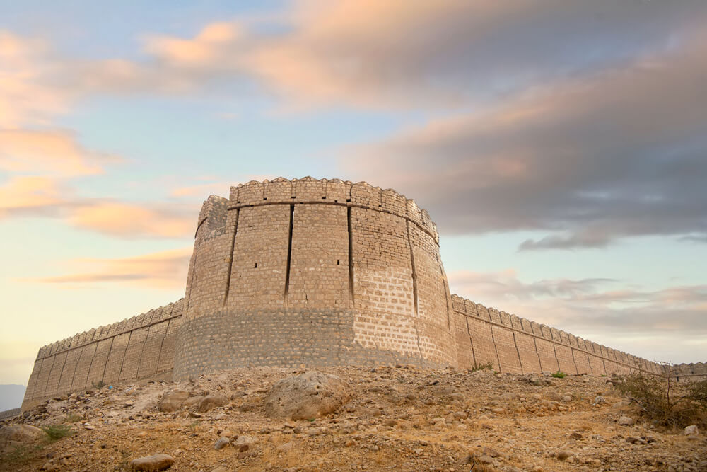 Side view of Miri Fort, Pakistan
